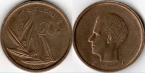 Belgia 1980 - 20 franci, circulata - in Franceză