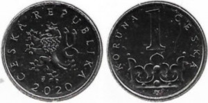 Cehia 2020 - 1 koruna, circulata