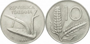 Italia 1977 - 10 lire, circulata