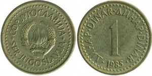 Iugoslavia 1985 - 1 dinar, circulata