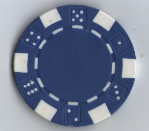 Jeton Poker - albastru, 40 mm