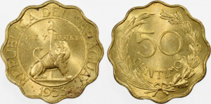 Paraguay 1953 - 50 centimos, circulata