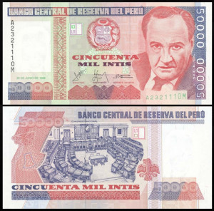 Peru 1988 - 50.000 intis, necirculata