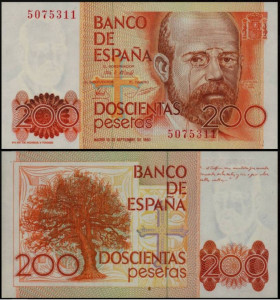 Spania 1980 - 200 pesetas, necirculata