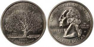 SUA 1999D - 25 cents, circulata - Connecticut