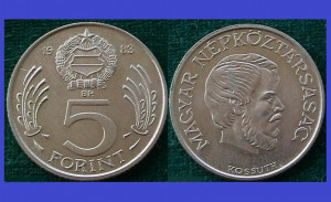 Ungaria 1989 - 5 forint, Kossuth Lajos, aUNC