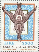 Vatican 1974 - posta aeriana, neuzata