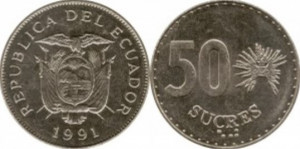 Ecuador 1991 - 50 sucres, necirculata