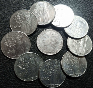 Italia 1976-89 - 100 lire, circulate (10 bucati)