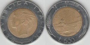Italia 1991 - 500 lire, circulata