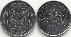 Singapore 2011 - 10 cents, circulata