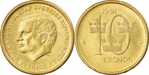 Suedia 1991 - 10 kronor, circulata