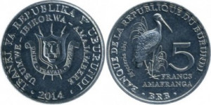 Burundi 2014a - 5 franci, necirculata