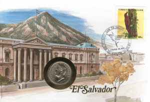 El Salvador 1977 - FDC cu moneda 10 centavos, necirculata