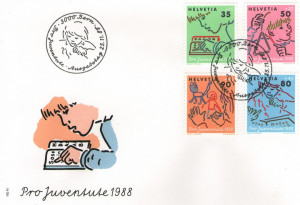 Elvetia 1988 - Dezvoltarea copiilor, serie pe FDC