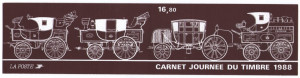 Franta 1988 - ziua marcii postale, 6 neuzate in carnet filatelic