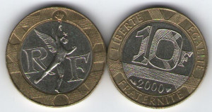 Franta 2000 - 10 franci, circulata