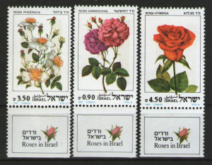 Israel 1981 - trandafiri, serie neuzata cu tabs