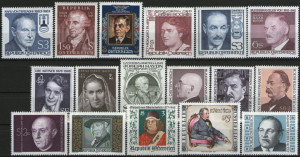 Lot timbre neuzate Austria, personalitati