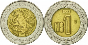 Mexic 1993 - 1 new peso, circulata