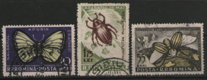 Romania 1956 - Insecte dăunătoare, serie stampilata