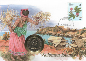 Solomon Islands 1977 - FDC cu moneda 20 cents, necirculata