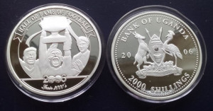 Uganda 2006 - 2000 shillings, proof-argint, seria Arena Campionilor