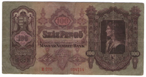 Ungaria 1930 - 100 pengo, circulata