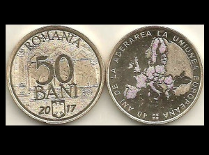 Romania 2017 - 50 bani, Aderare la UE, UNC