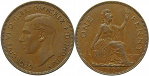 Anglia 1938 - 1 penny, circulata