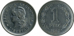 Argentina 1962 - 1 peso, circulata