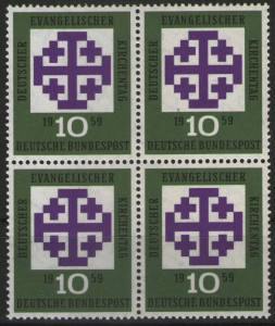 Germania 1959 - Ziua Bisericii Evanghelice, de 4 neuzata