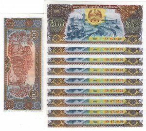 Laos 1988 - 500 kip, necirculata (10 bucati)