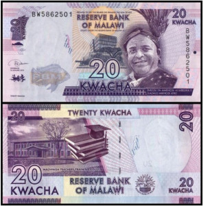 Malawi 2019 - 20 kwacha, necirculata