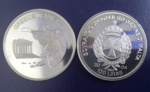 Malta 2004 - 100 lire, proof - Grecia in UE