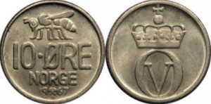 Norvegia 1967 - 10 öre, circulata