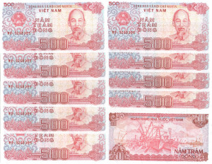 Vietnam 1988 - 500 dong, necirculata (10 bucati)