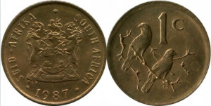 Africa de Sud 1987 - 1 cent, circulata