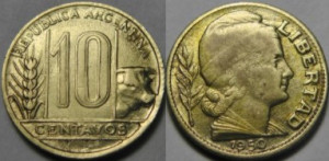 Argentina 1950 - 10 centavos, circulata