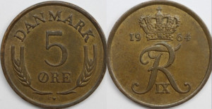 Danemarca 1964 - 5 ore, circulata