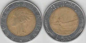 Italia 1986 - 500 lire, circulata