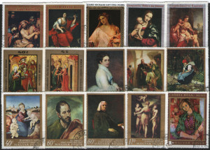 Lot timbre cu Picturi, stampilate 1