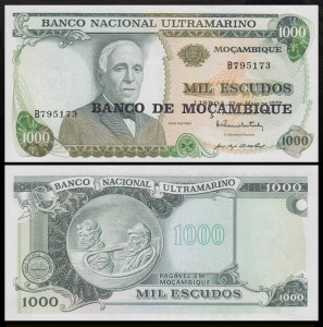Mozambic 1972 - 1000 escudos, necirculata