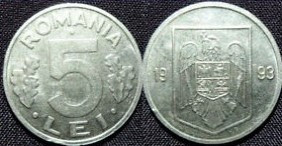 Romania 1993 - 5 lei, circulata