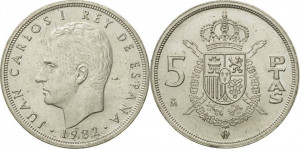 Spania 1982 - 5 pesetas, circulata