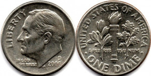SUA 2000D - 10 cents, circulata