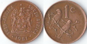 Africa de Sud 1981 - 1 cent, circulata