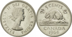 Canada 1964 - 5 cents, circulata
