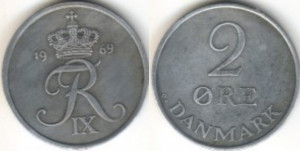 Danemarca 1969 - 2 ore, circulata