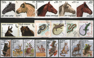 Lot filatelic - fauna, stampilate